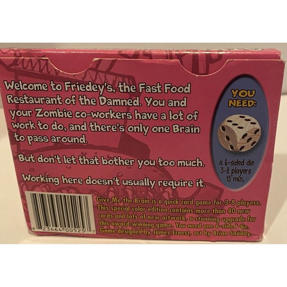 Give Me‎ the Brain Card Game Special Edition, NEW SEALED Zombie Fast Food - Picture 2 of 2